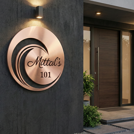 Luxury round name plate by InGifted featuring elegant design and customizable options for personal or professional use.