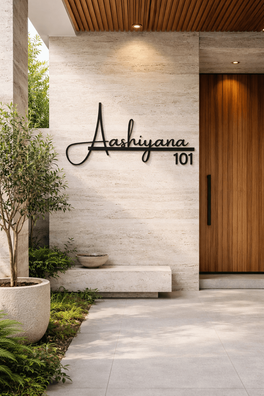 Luxury designer name plate banner