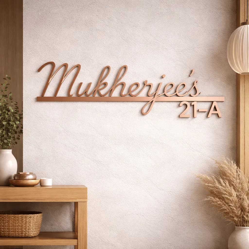 InGifted designer signature name plate with elegant font and customizable details displayed on a stylish surface.