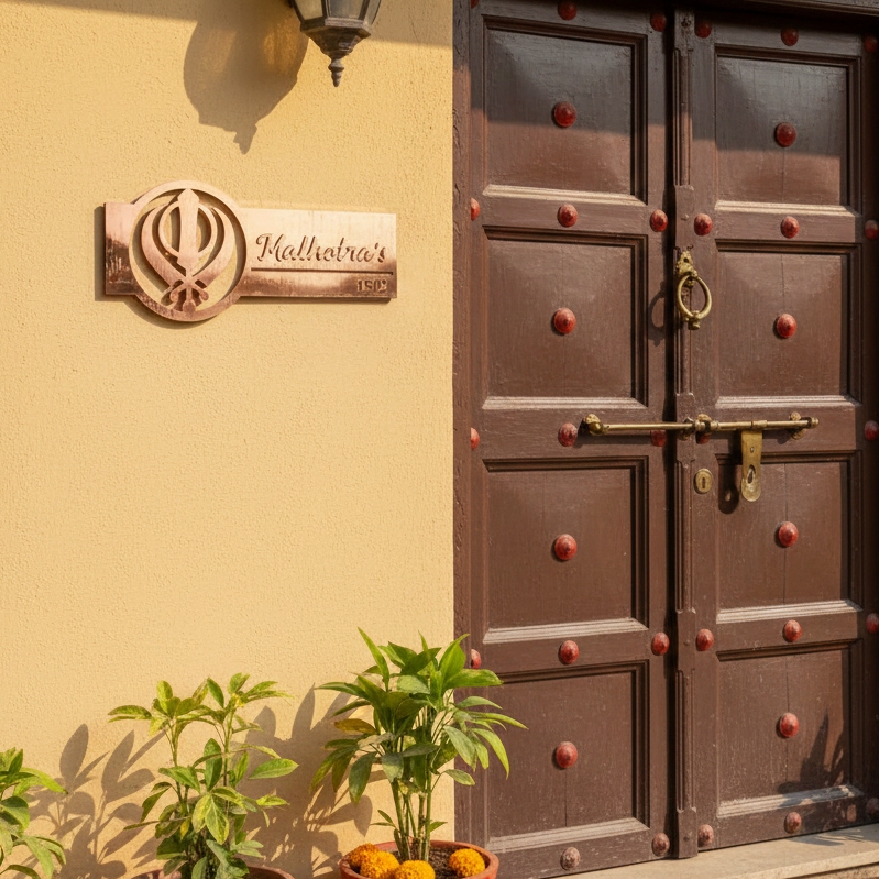 Sikh Heritage Metal Name Board