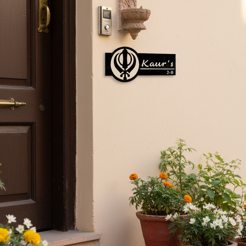 Sikh Heritage Metal Name Board