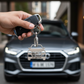Audi custom car keychain by InGifted featuring a sleek design and durable material, perfect for car enthusiasts.