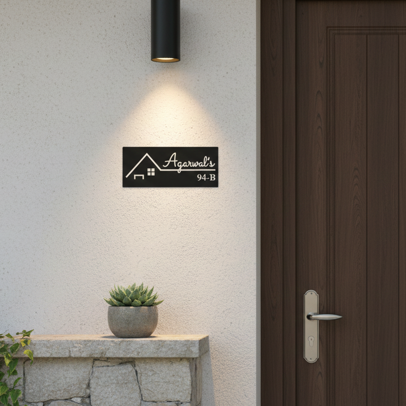 Luxury family name plate by InGifted featuring elegant design and customizable family name display.