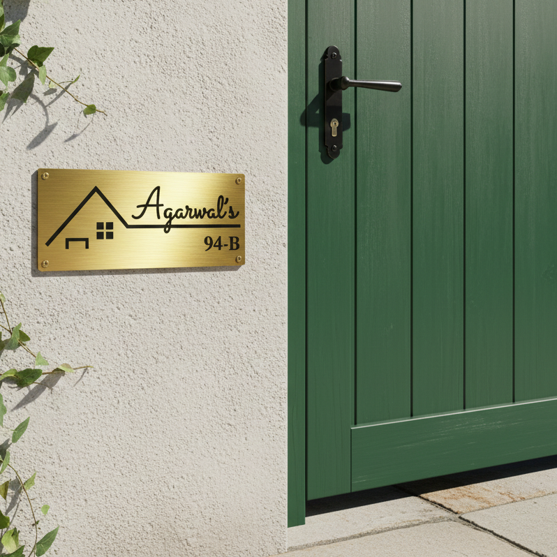 Luxury family name plate from InGifted featuring elegant design and personalized name display. Ideal for home decor.