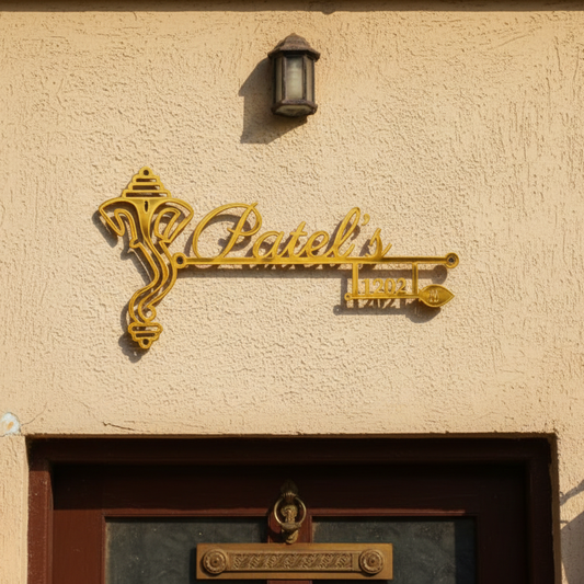 Vastu inspired Ganesha name plate by InGifted featuring intricate designs and vibrant colors for home decor.