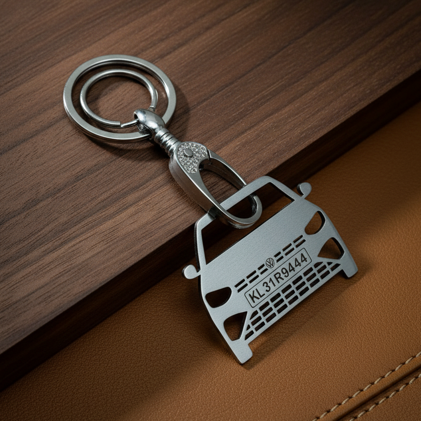 InGifted Volkswagen custom car keychain featuring a detailed design and sturdy metal construction.