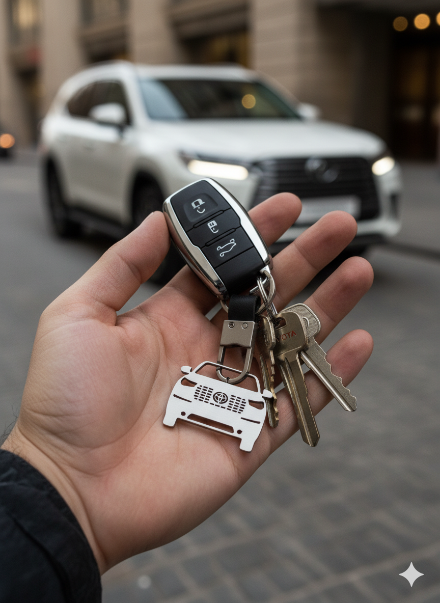 Toyota custom car keychain by InGifted featuring a sleek design and vibrant colors, perfect for car enthusiasts.