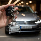 Volkswagen custom car keychain by InGifted featuring a sleek design with the iconic VW logo on a metal keyring.