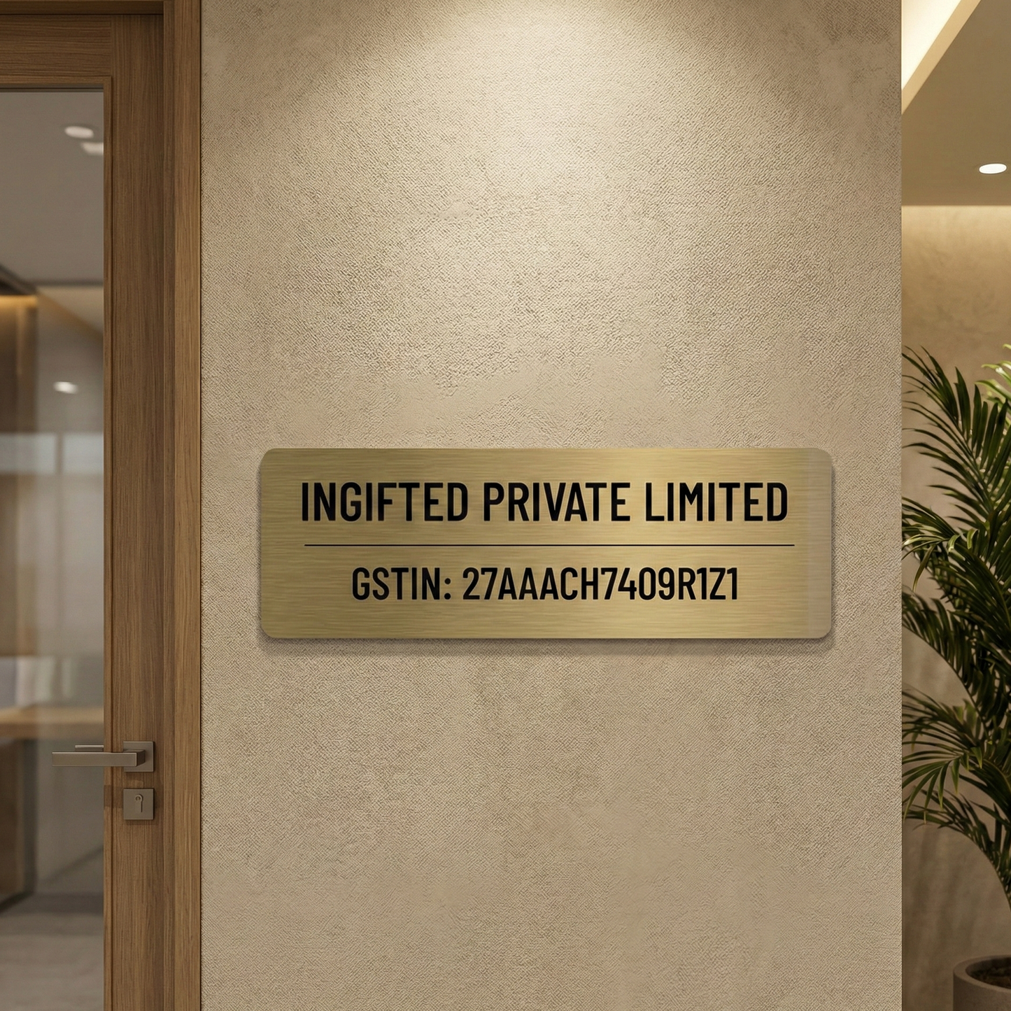 InGifted corporate signature nameplate with elegant design and personalized engraving on a sleek base.
