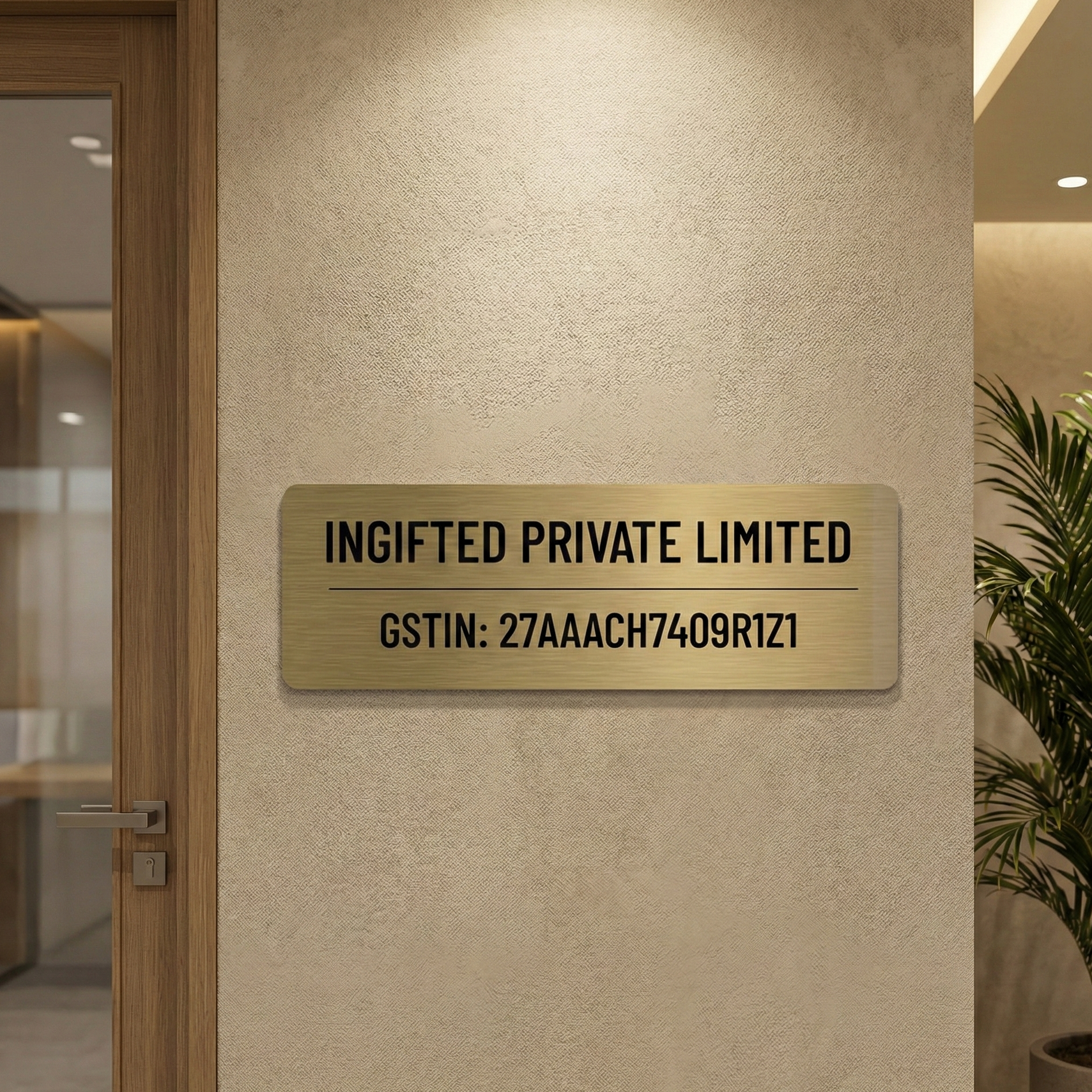 InGifted corporate signature nameplate with elegant design and personalized engraving on a sleek base.